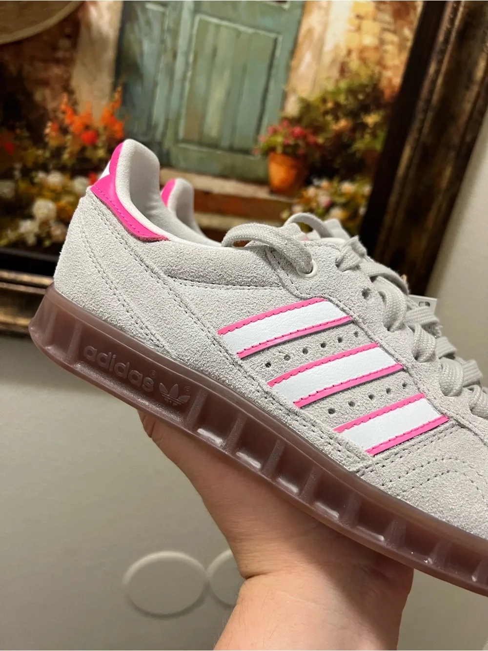 adidas Handball Top Rm Lace Up  Mens Grey Sneakers Casual Shoes.